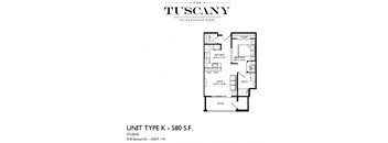 Unit K Floor Plan at The Tuscany on Pleasant View, Madison, 53717