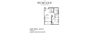 Unit N Floor Plan at The Tuscany on Pleasant View, Madison, WI