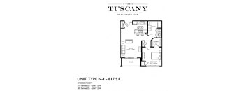Unit N-1 ADA Floor Plan at The Tuscany on Pleasant View, Madison, 53717