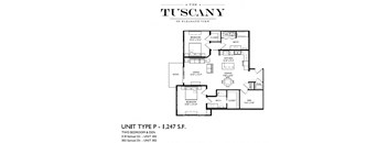 Unit P Floor Plan at The Tuscany on Pleasant View, Madison, Wisconsin