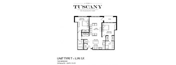 Unit T Floor Plan at The Tuscany on Pleasant View, Wisconsin, 53717