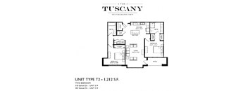 Unit T2 Floor Plan at The Tuscany on Pleasant View, Madison, WI, 53717