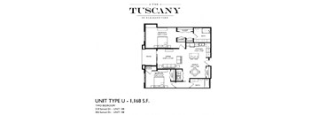 Unit U Floor Plan at The Tuscany on Pleasant View, Madison, 53717
