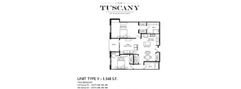 Unit V Floor Plan at The Tuscany on Pleasant View, Madison, Wisconsin