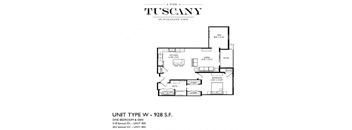 Unit W Floor Plan at The Tuscany on Pleasant View, Madison