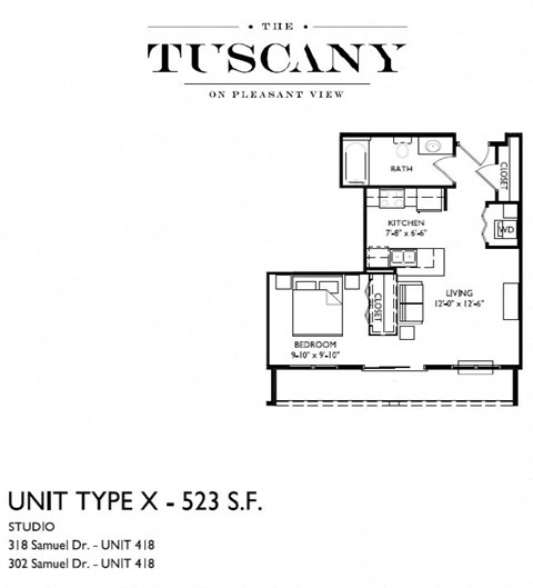 Unit X Floor Plan at The Tuscany on Pleasant View, Wisconsin