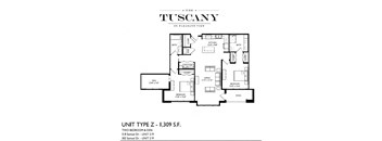 Unit Z Floor Plan at The Tuscany on Pleasant View, Madison, WI, 53717