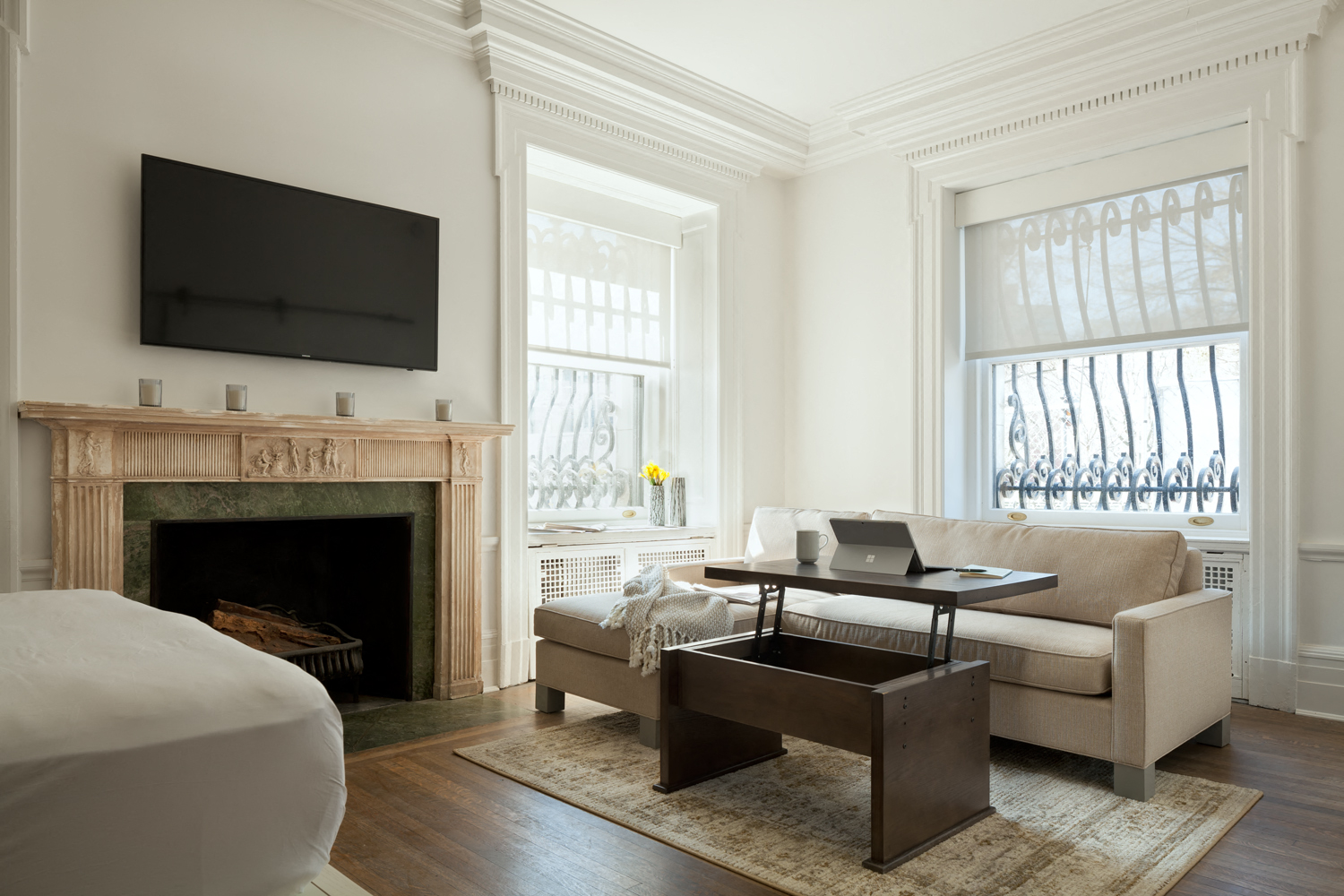 Living Space with Adjustable Coffee Table