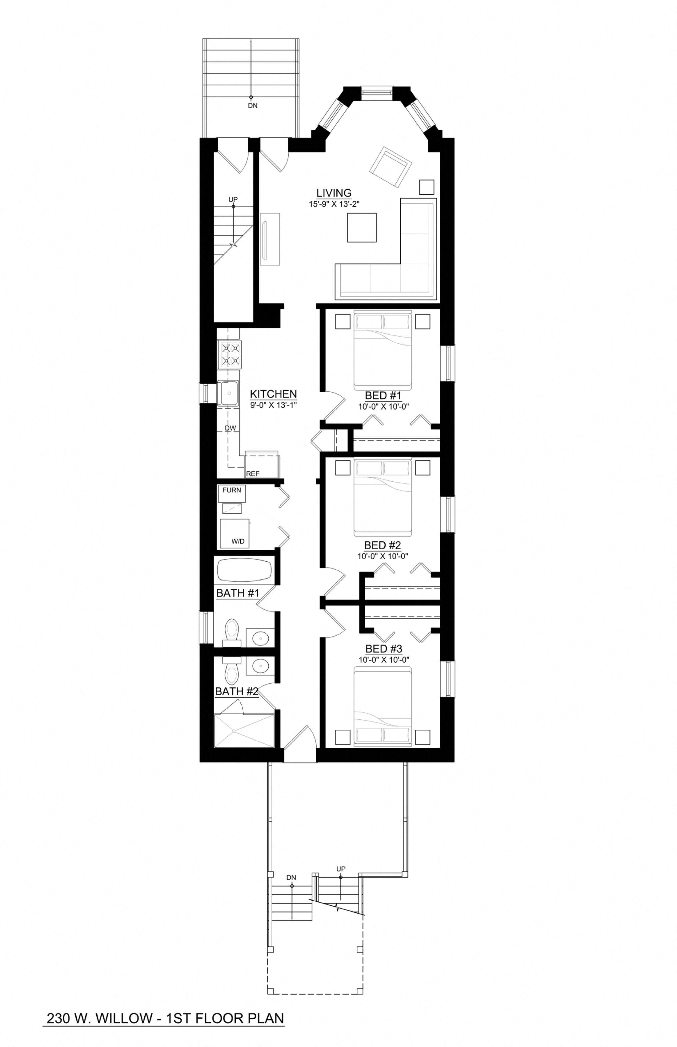 230 Willow 3 Bedroom Floor Plan