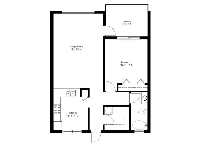 1 Bedroom INCLUSIVE Floor Plan 1