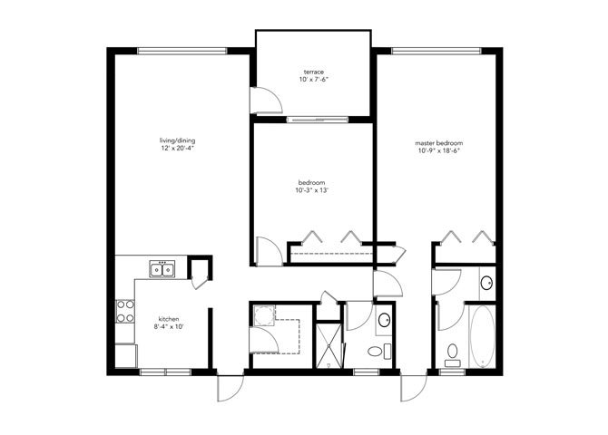 2B2B DELUXE Floor Plan 4