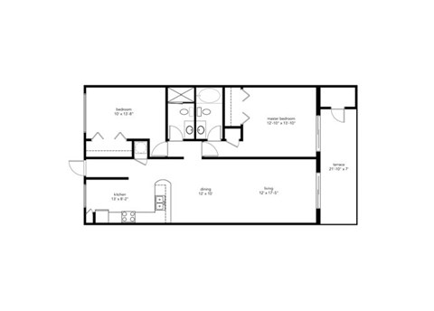 2 bedroom 2 bathroom apartment
