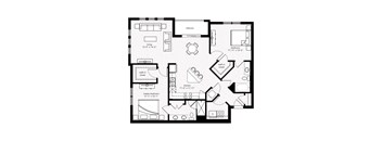 The Cannes floor plan at Crystal Riviyera Apartments