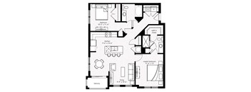 The Saint Raphael floor plan at Crystal Riviyera Apartments