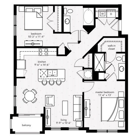 The Saint Raphael floor plan at Crystal Riviyera Apartments