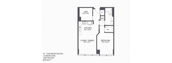 One Bedroom Den with furniture