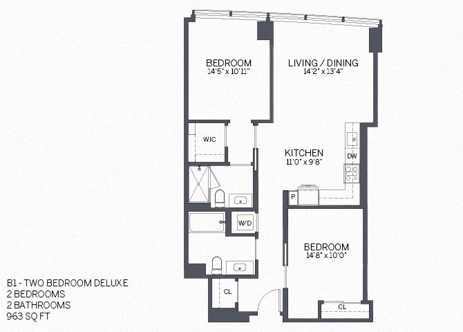 Two Bedroom Deluxe with furniture