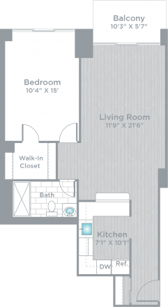 1 Bed 1Bath_670