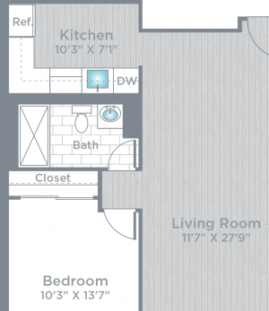 1 Bed 1 Bath_710A