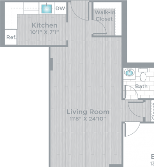 1 Bed 1 Bath_670C