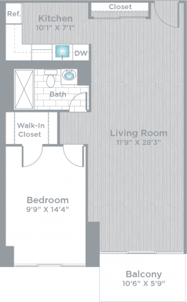 1 Bed 1 Bath_670F