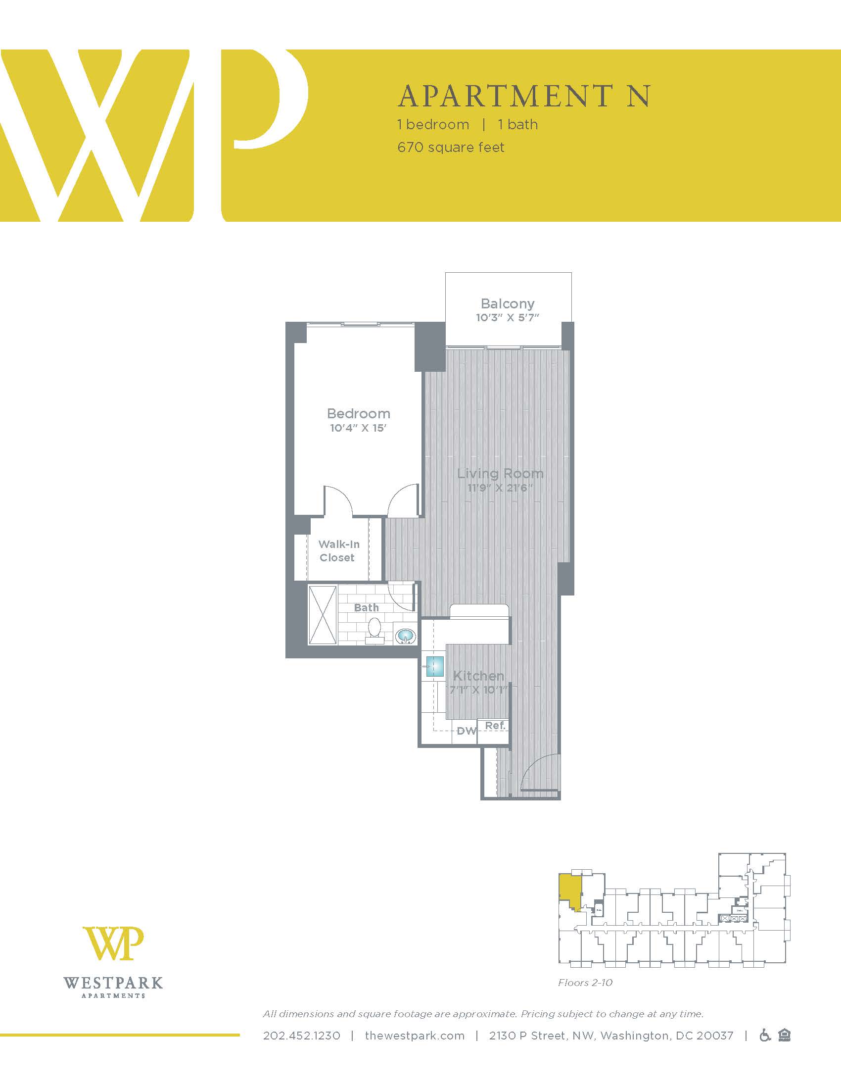 1 Bed 1 Bath_670C