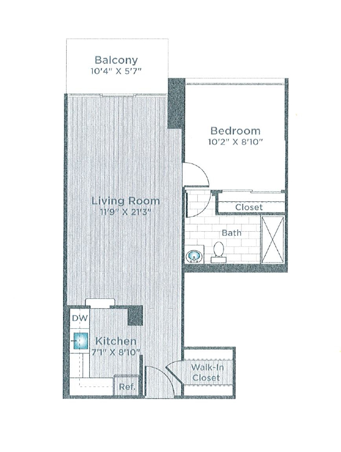 1 Bed 1Bath_670