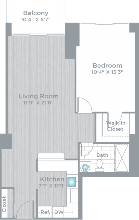 1 Bed 1 Bath_670F