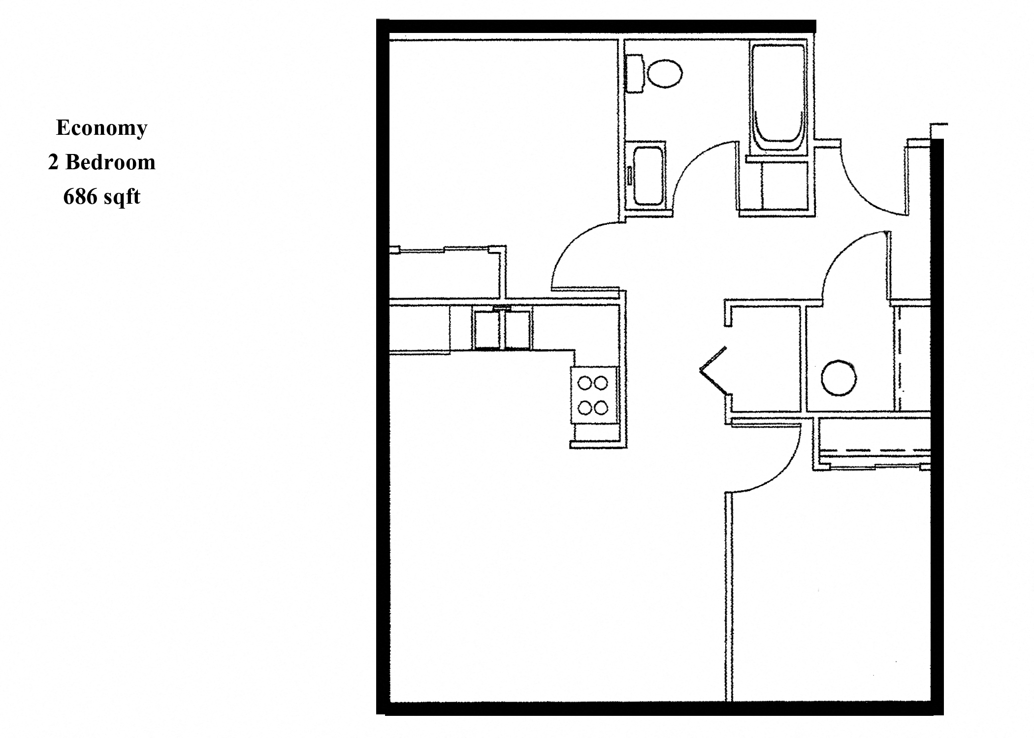 2 Bedroom Economy in Williamsport, PA | The Weightman Aparrtments | Property Managment, Inc.