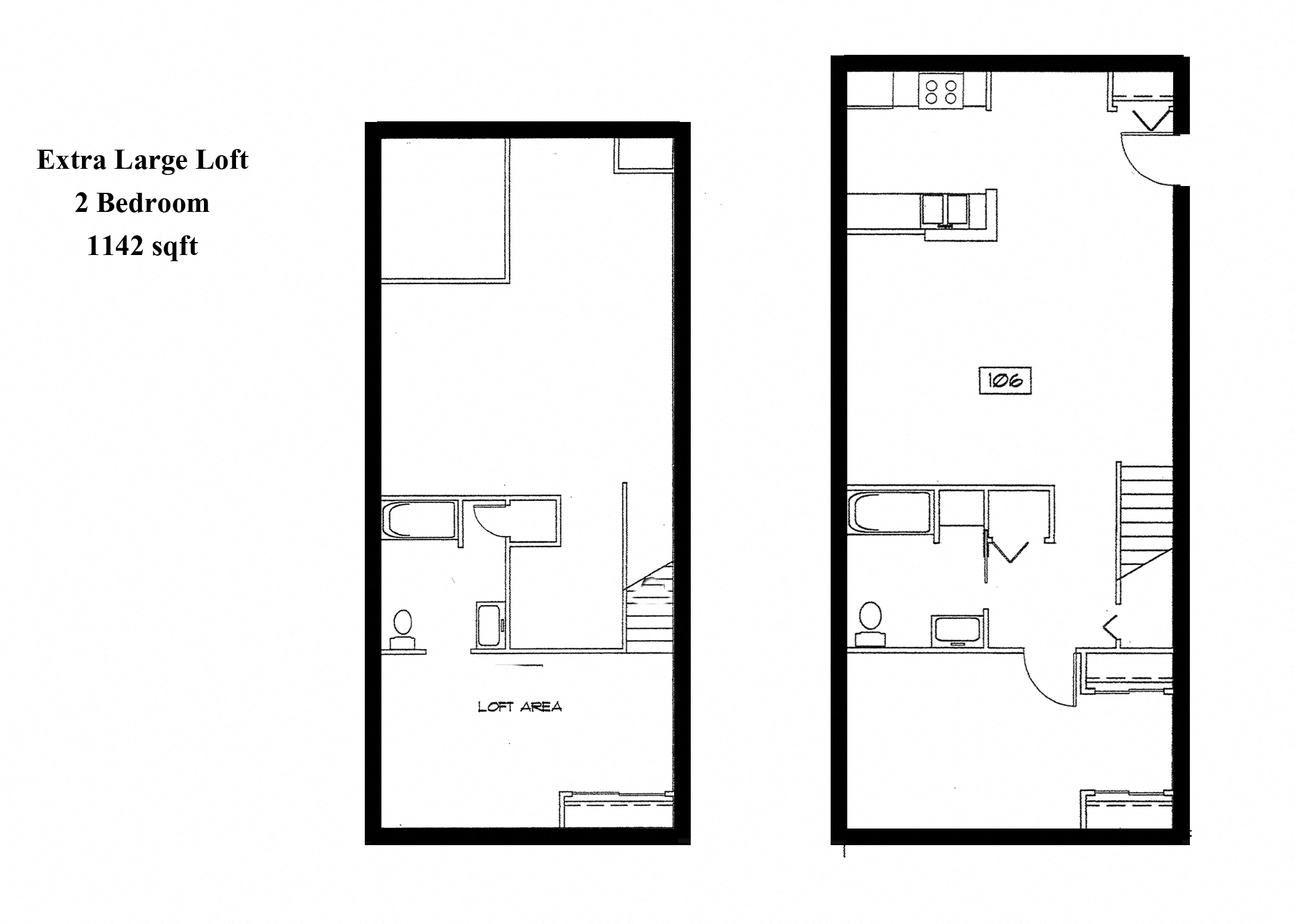 2 Bedroom Extra Large Loft in Williamsport, PA | The Weightman Aparrtments | Property Managment, Inc.