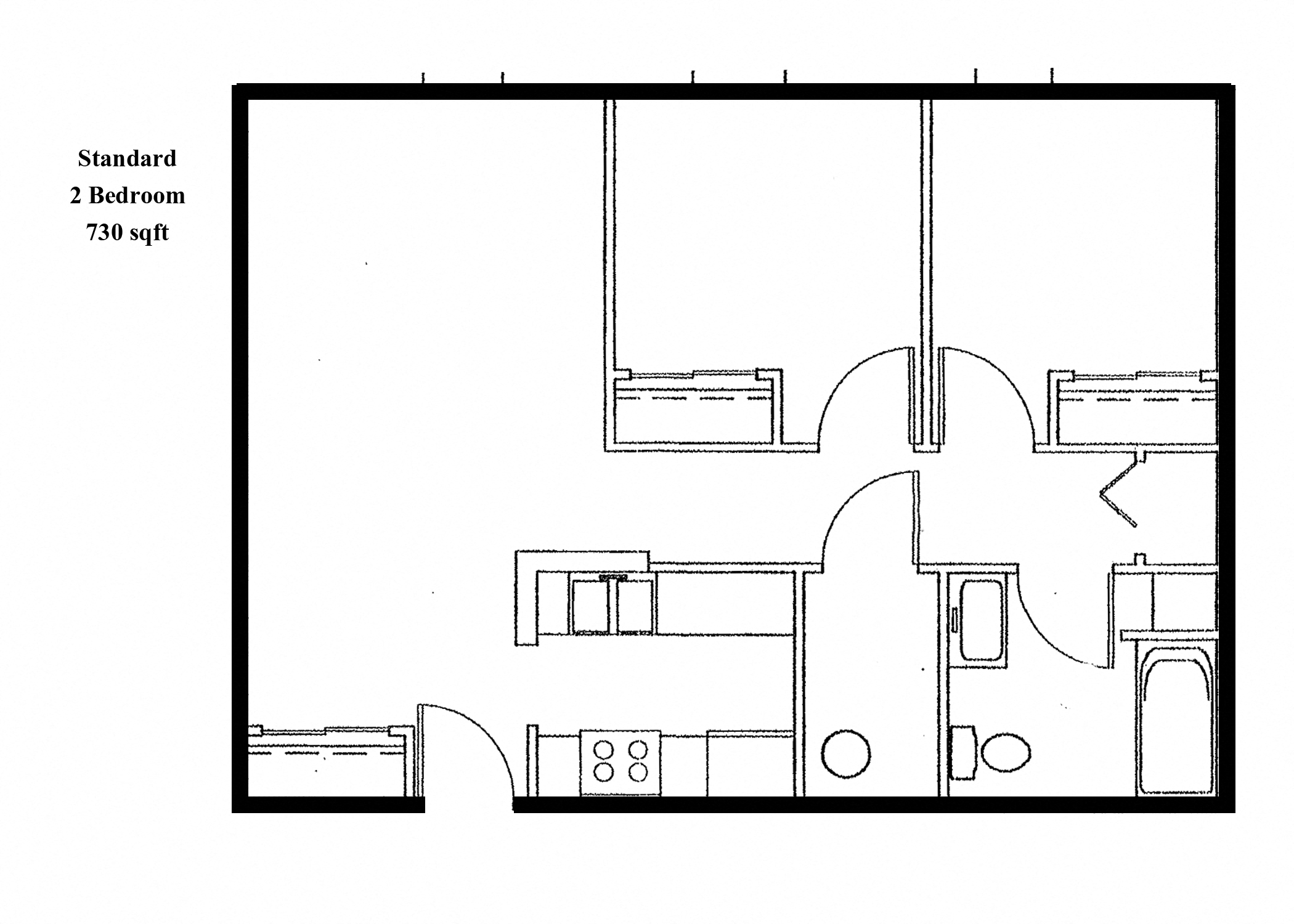 2 Bedroom Standard in Williamsport, PA | The Weightman Aparrtments | Property Managment, Inc.