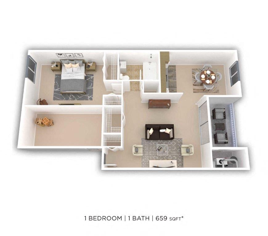 One Bedroom - 659 sqft