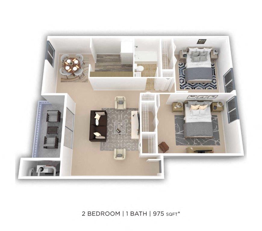 Two Bedroom - 975 sqft