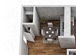2 Bedroom 1 Bath Floor Plan 2 Bedroom 1 Bath Floor Plan at Autumn Springs Apartments, Columbus