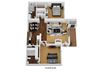 2 Bed 2 Bath Floor Plan 2 Bed 2 Bath Floor Plan at Suncrest Apartment Homes, Indianapolis