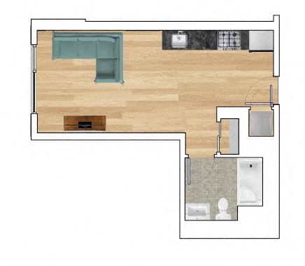 Studio A Floorplan at Block C