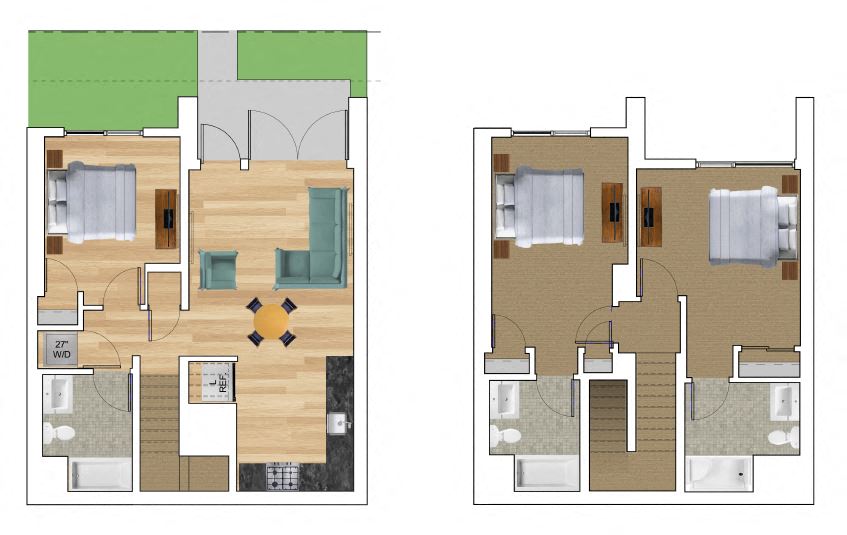 Townhouse 3x3 A Floorplan at Block C