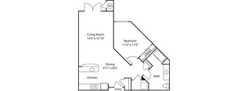 B6- 55+ Adult Living Floorplan at Reunion at Redmond Ridge, Redmond, Washington 