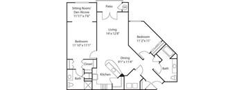 C7 with Den- 55+ Adult Living Floorplan at Reunion at Redmond Ridge, Redmond, Washington 