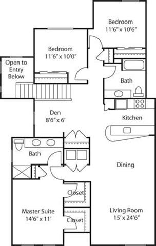 G3 with Den- 55+ Adult Living Floorplan at Reunion at Redmond Ridge, Redmond, Washington 