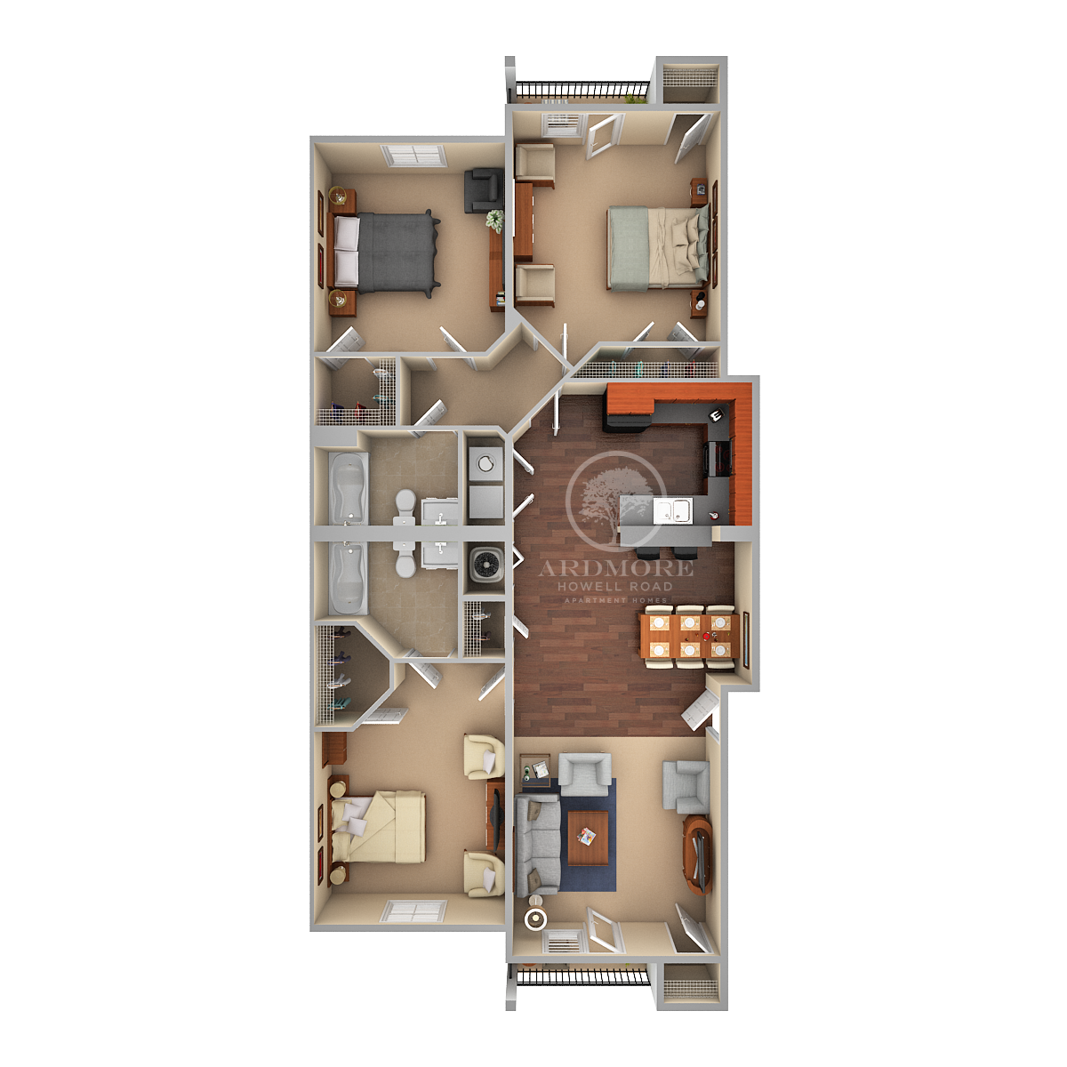 3 Bedroom Floor Plan 3