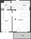1 Bedroom 1 Bathroom Floor Plan 1 Bedroom 1 Bathroom Floor Plan at Park87, Massachusetts, 02138
