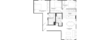 3 Bedroom 2 Bathroom Floor Plan at Park87, Cambridge, MA 02138