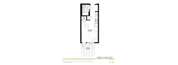 Studio 1 bathroom floor plan at 603 Concord in Cambridge, MA 02138