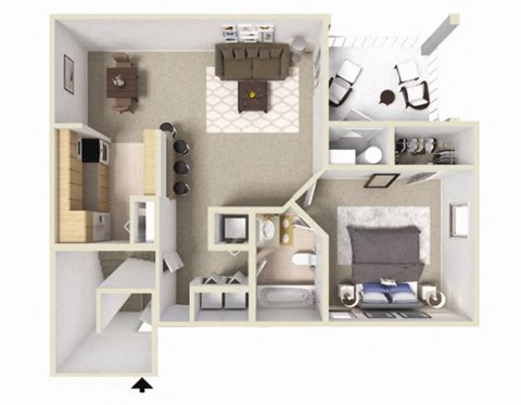 Rosemont II Floor Plan at Ashton Creek Apartments, PRG Real Estate Management, Chester, Virginia