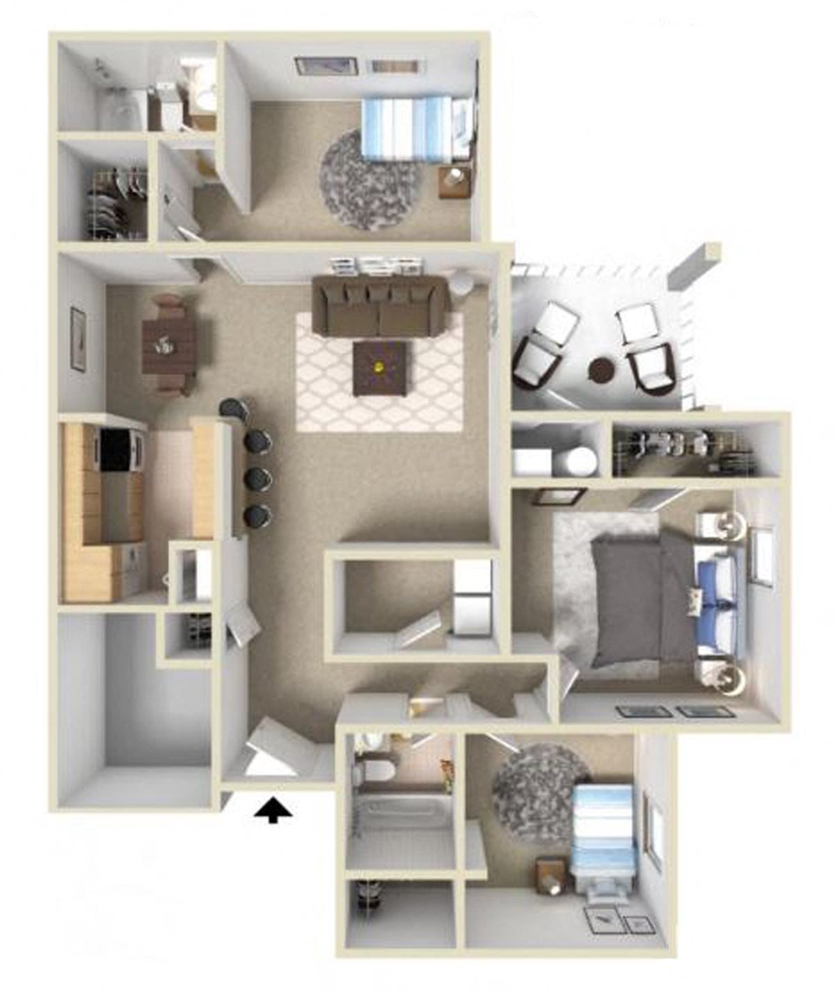 Westover III Floor Plan at Ashton Creek Apartments in Chester VA