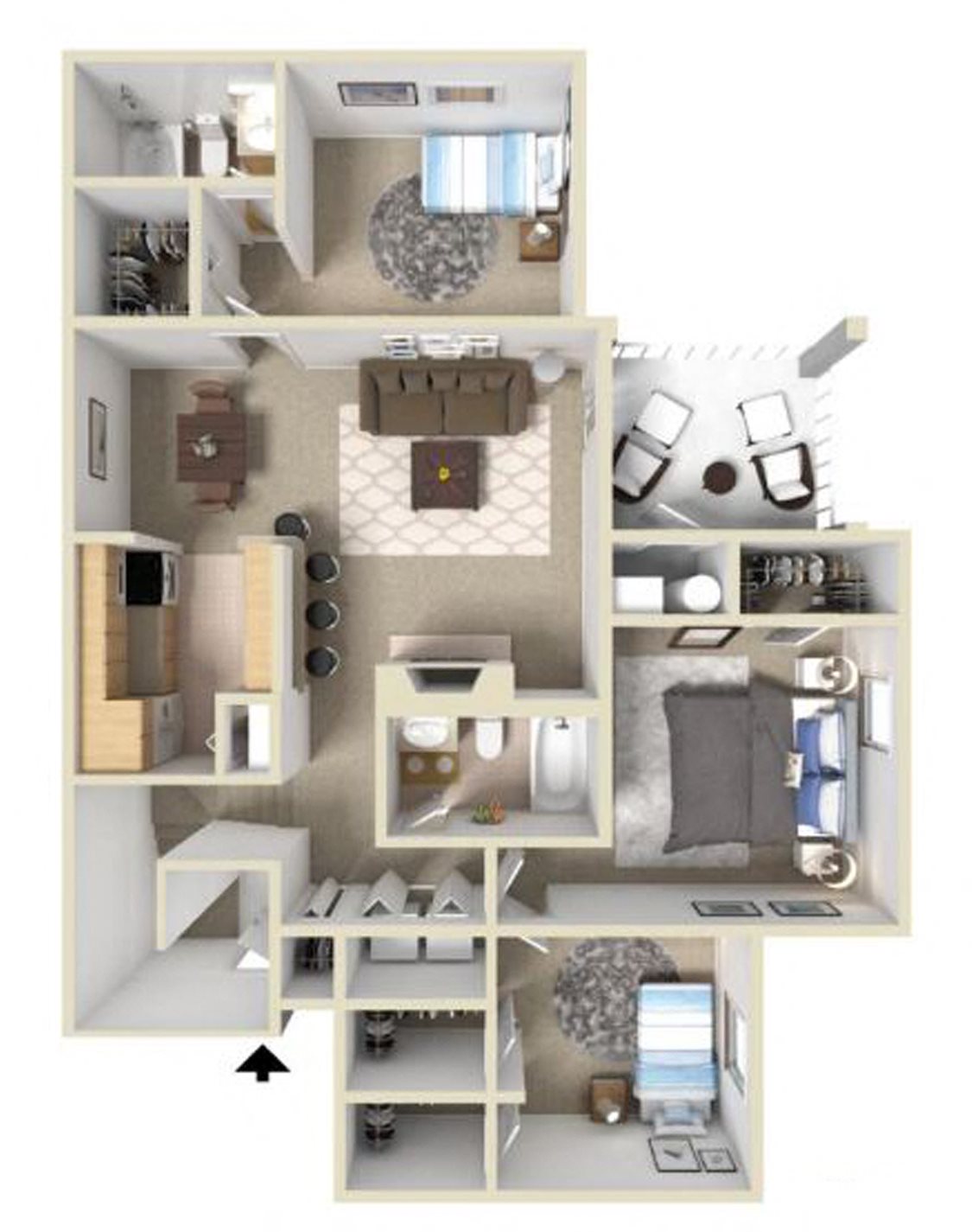 Westover II Floor Plan at Ashton Creek Apartments in Chester VA