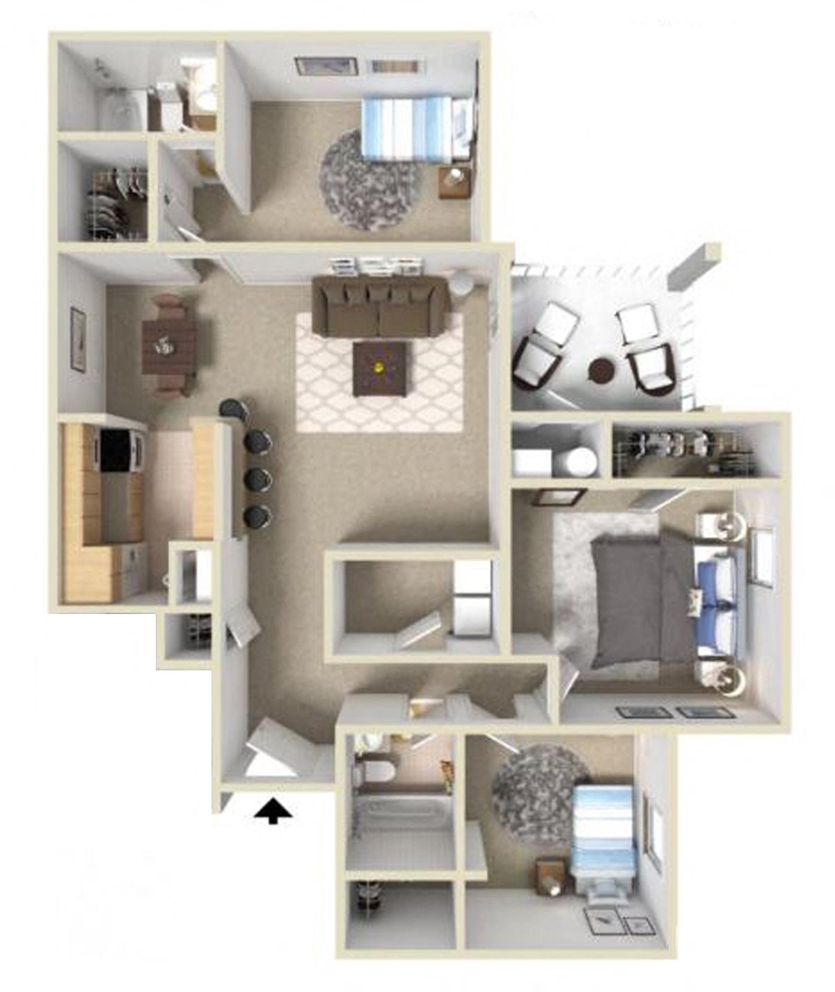 Westover I Floor Plan at Ashton Creek Apartments in Chester VA