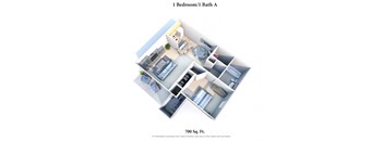 1 Bedroom Floor Plan at Eagle Crest Apartments, Galloway, OH, 43119