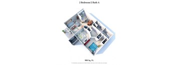 2 Bedroom 2 Bath Floor Plan at Eagle Crest Apartments, Galloway